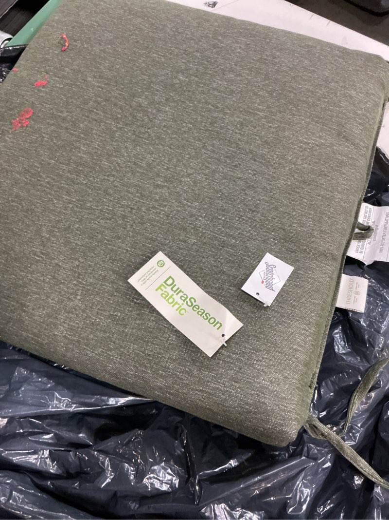 Condition photo showing Good Condition for month shop this collection shop all threshold 18"x20" heathered solid seat cushion dark green - threshold™
