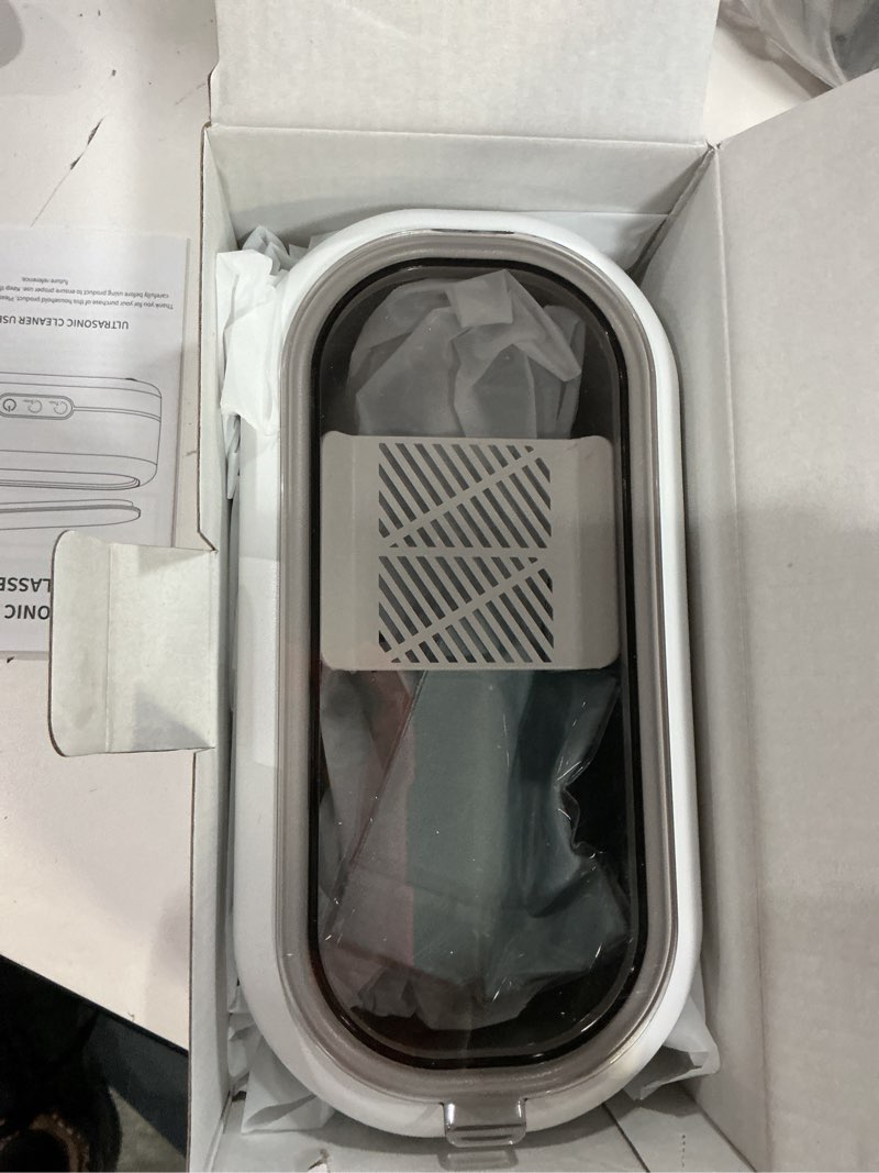 Condition photo showing Good Condition for ultrasonic jewelry cleaner, 48khz ultrasonic cleaner machine for jewelry, eyeglasses, rings, watch strap, dentures-dual cleaning modes, 304 stainless steel tank white