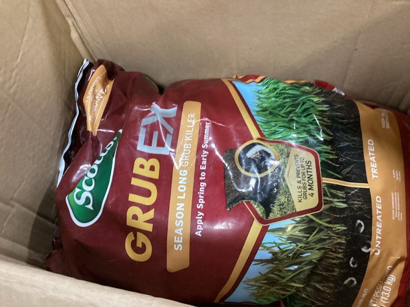 Condition photo showing New/Like New for scotts grubex1 season long grub killer, protects lawns up to 4 months, 5,000 sq. ft., 14.35 lbs.