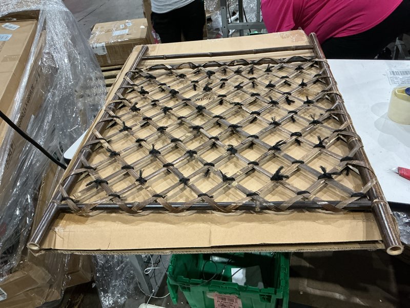 Condition photo showing Good Condition for red lantern dark stained japanese style garden trellis, rustic