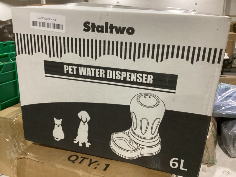 Condition photo showing New/Like New for staltwo 1.6 gallon automatic dog water dispenser, large capacity gravity pet water bowl for multiple pets, bpa-free cat water feeder for large dogs, refill less often, grey