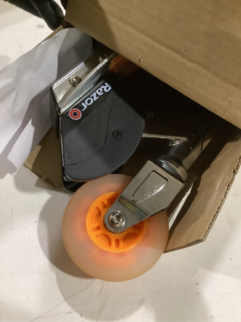 Condition photo showing Good Condition for razor spark ultra kick scooter for kids ages 8+ - spark bar, ultra bright led wheels, rear-fender brake, adjustable handlebars, for riders up to 143 lbs orange