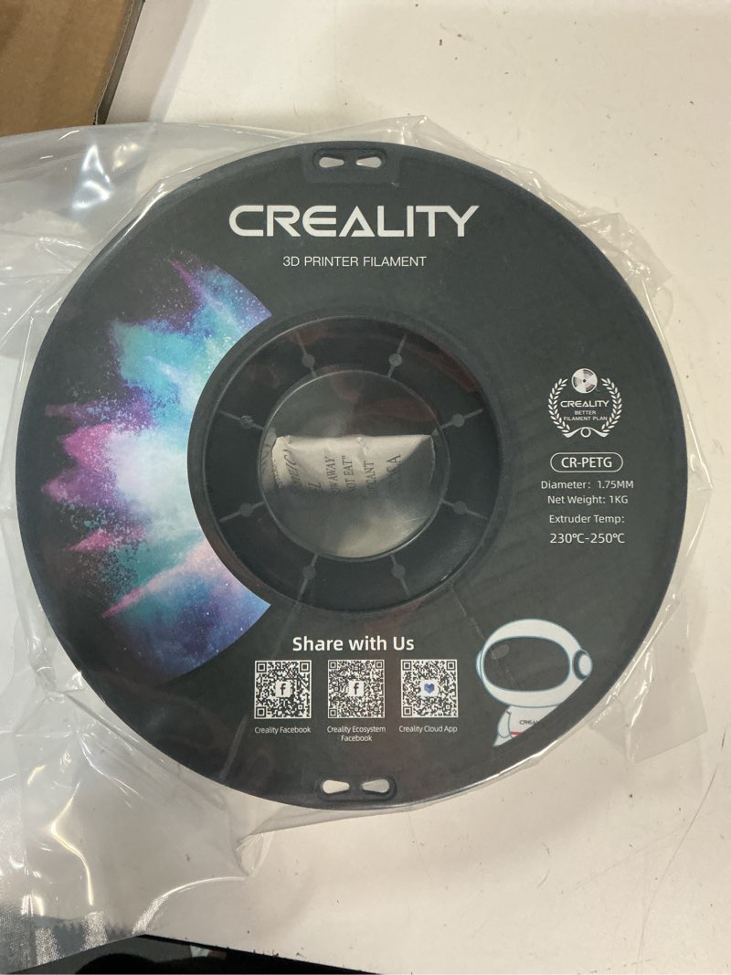 Condition photo showing New/Like New for creality 2 kg black & white petg 1.75mm filament, 3d printer filament bundle, excellent toughness high precision, odorless non-toxic moistureproof, glossy, accuracy +/- 0.02mm petg - 2*1kg black & white petg