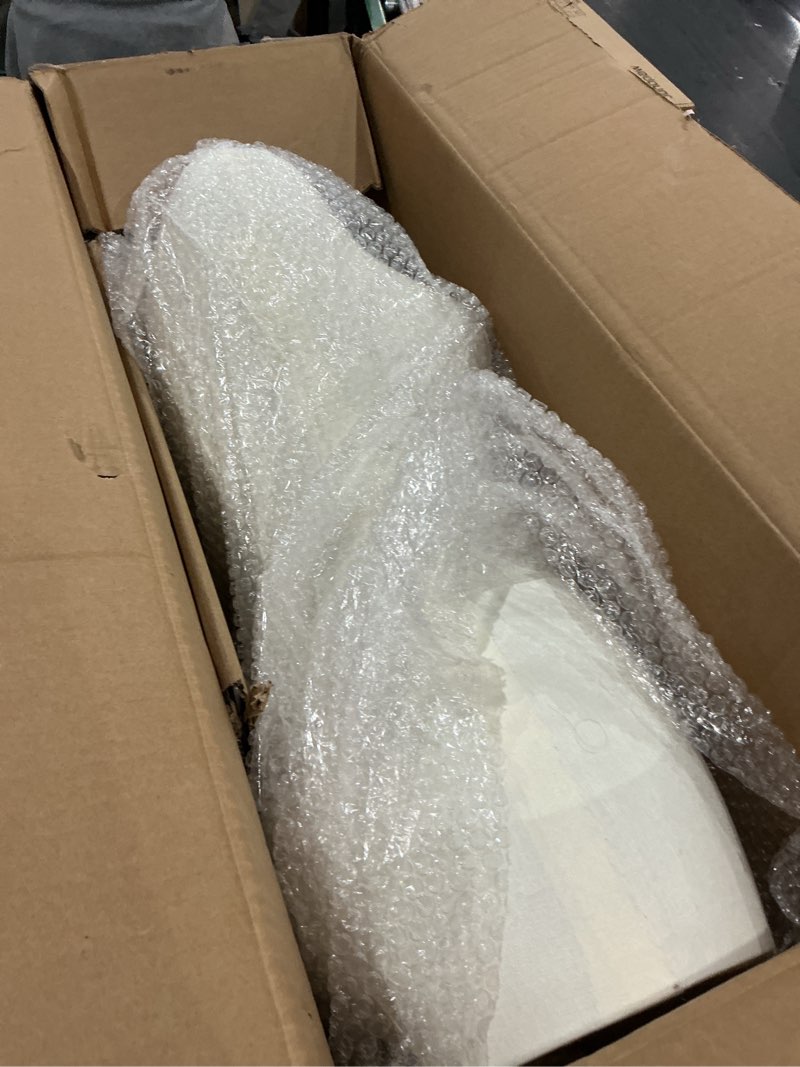 Condition photo showing As Is for sewing adjustable mannequin torso for female: adjustable height from 47.2 to 74.8 inch mannequin - pinnable female dress form with support metal base for dress display and sewing. white