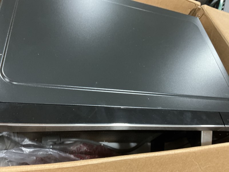 Condition photo showing As Is for TOSHIBA ML-EM09PA(SS) Small Microwave Oven with 6 Auto Menus, Mute Function & Child Lock, LED Lighting, Perfect for Apartments & Dorms, 0.9 Cu Ft, 10.6 Inch Removable Turntable, 900W, Stainless Steel Advanced-0.9 Cu Ft-900W-Stainless Steel