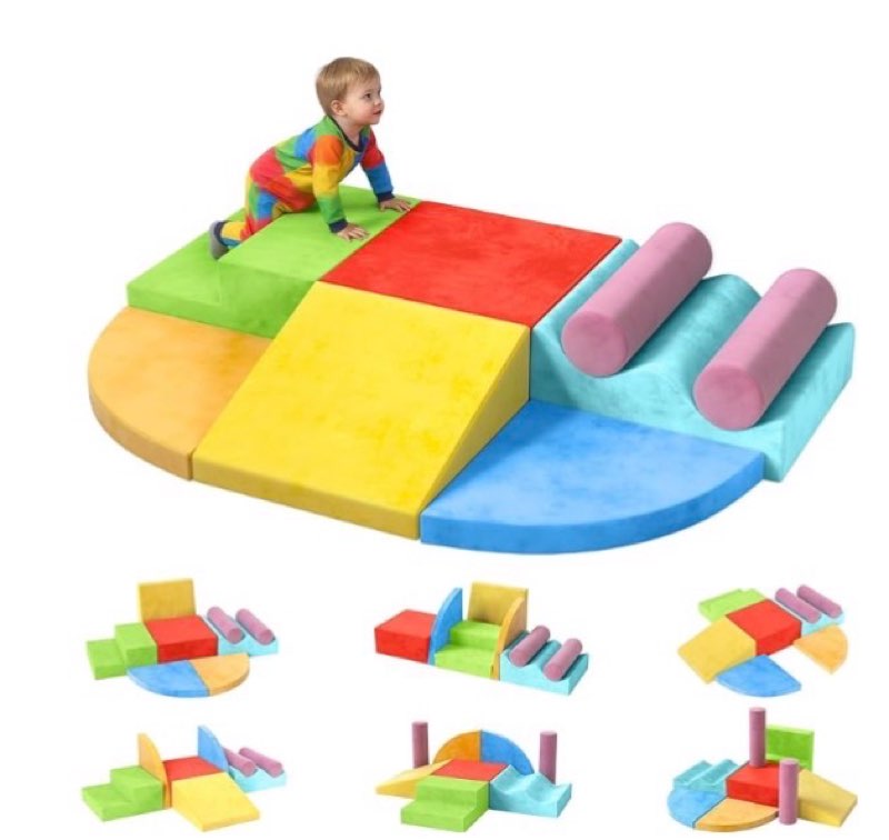 yening foam climbing blocks for toddlers 1-3 baby climbing toys for 1 year old soft play set for babies 6-12 months indoor 8 piece