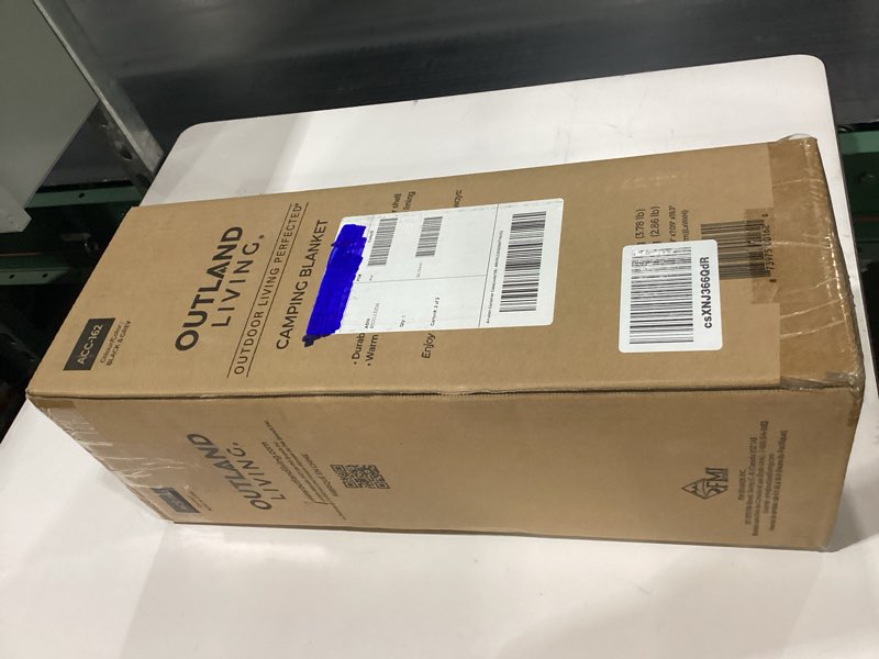 Condition photo showing New/Like New for Outland Living Trail Camping Blanket - Durable Water-Resistant Blanket with Cozy Sherpa Fleece Interior