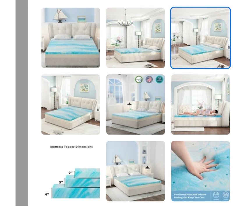 2, 3, or 4 Inch Mattress Topper, Twin Gel Memory Foam Mattress Topper(2 inch, Twin)