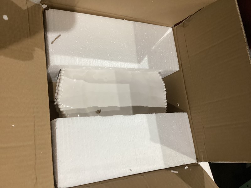 Condition photo showing Good Condition for Cream Beaded Dinner Plate Set, 11-inch Chip Resistant, Lightweight Round Kitchen Plates Set for Salad, Pasta –Unbreakable RV, Camping Dining Serving Dishes for Parties