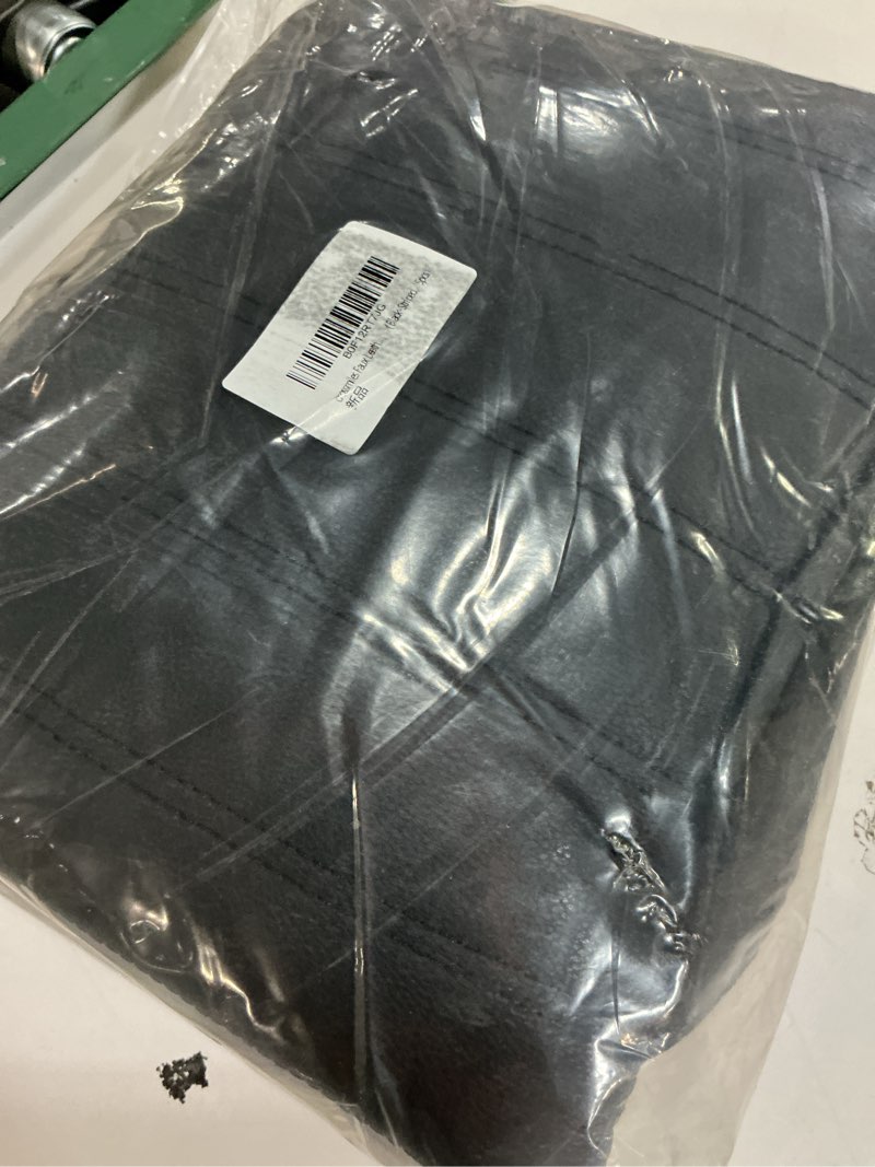 Condition photo showing Good Condition for Faux Leather Car Seat Covers Full Set, Foam Seat Cover for Car, Universal Car Seat Protector with Waterproof and Breath Fit for Cars, Trucks, SUV, Vans (Black-Striped) Black-Striped Full Set