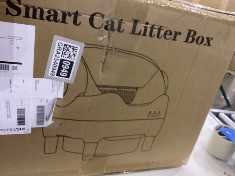 Condition photo showing New/Like New for Self Cleaning Litter Box, Automatic Cat Litter Box with APP Control, Odor-Free Waste Disposal Includes Trash Bags, Large Waste Bin, Open-Top, for Multiple Cats