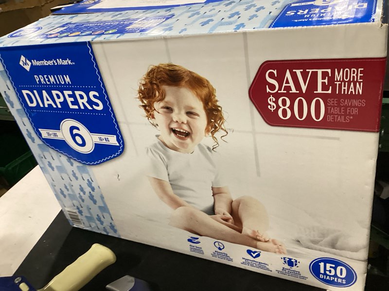 Condition photo showing New/Like New for premium baby diapers size 6 - 150 count