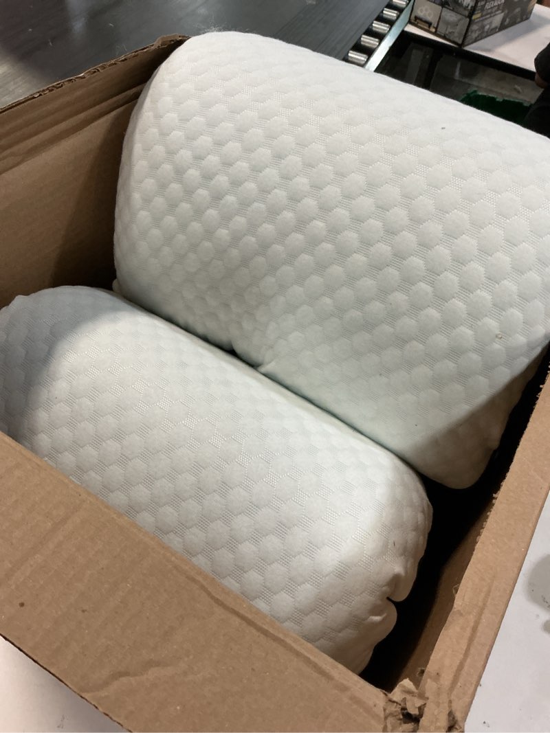 Condition photo showing As Is for weekender gel memory foam pillow - king size - 2-pack - medium firm feel - neck & shoulder support - for back & side sleepers - home, hotel, & hospital essentials