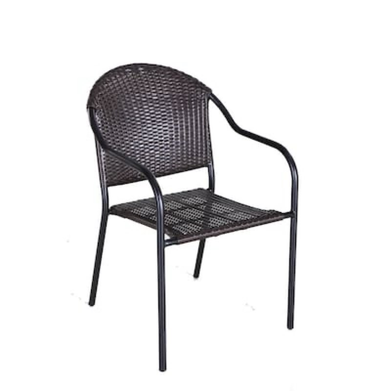 Garden Treasures Pelham Bay Stackable Dining Chair with Woven Seat