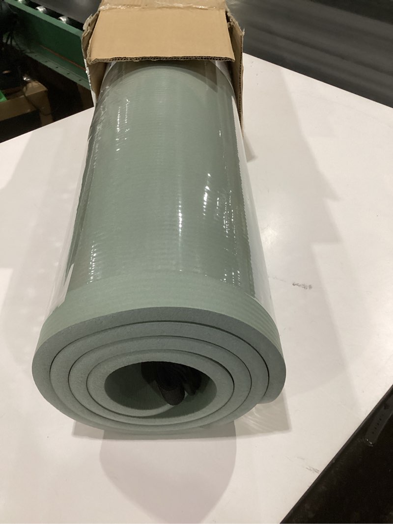 Condition photo showing Good Condition for yoga mat premium non slip thick – extra comfortable exercise mat for home workouts, pilates, stretching & gym – cushioned nbr foam, gym mat with strap, for women & men mint 74.5 x 40 x 0.6 in