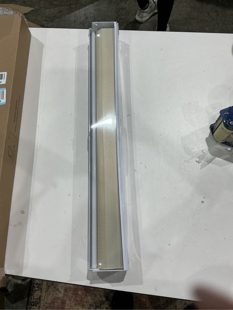 Condition photo showing Good Condition for jiangpin textile cordless zebra blinds for indoor windows free-stop zebra shades dual layer light filtering sheer shades roller window blinds for home (27" w x 72" h, cream) 27"w x 72"h cordless cream