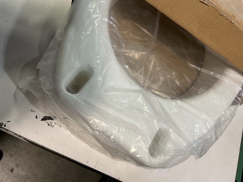 Condition photo showing Good Condition for Carex Toilet Seat Riser, Round Raised Toilet Seat Adds 3.5 inches to Toilet Height, for Assistance Bending or Sitting, 300 Pound Weight Capacity Toilet Riser