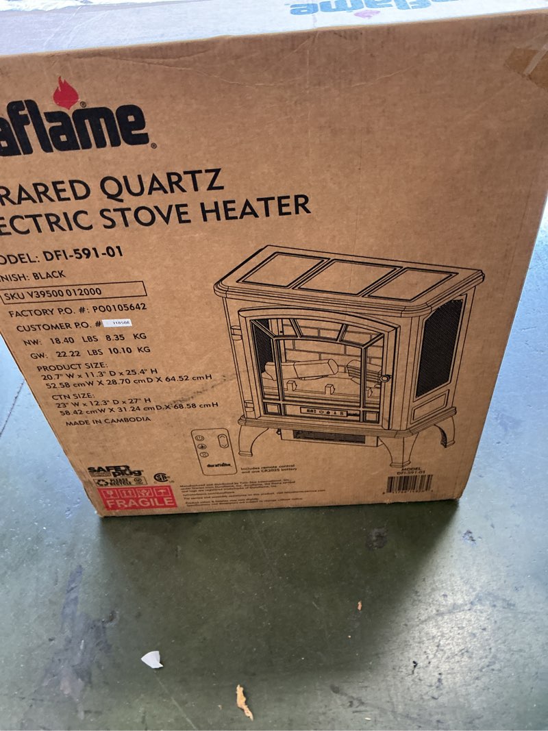 Condition photo showing New/Like New for Duraflame DFI-470-04 Infrared Quartz Fireplace Stove, Black