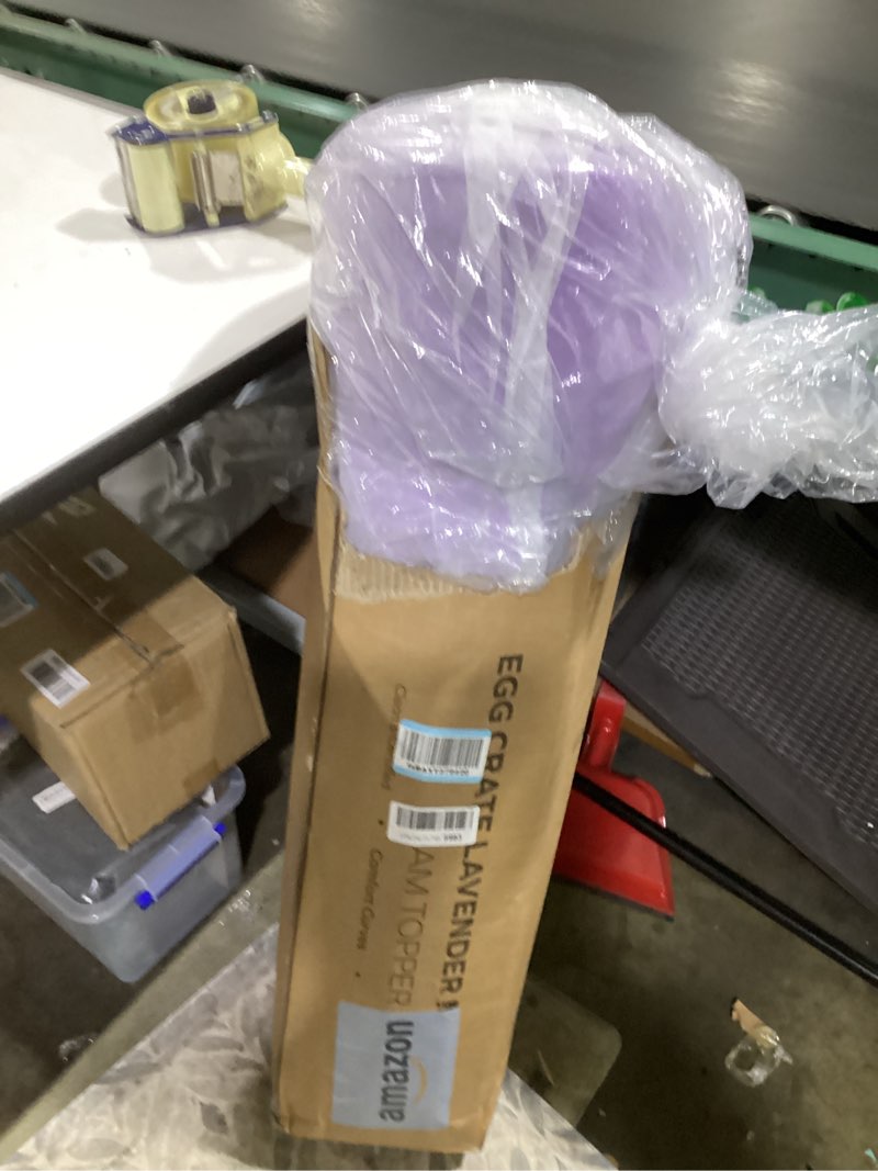 Condition photo showing New/Like New for 4 inch egg crate twin memory foam mattress topper, lavender scent gel infused foam mattress topper for pressure relief, certipur-us certified twin bed topper, purple, 38"×75" 4 inch twin purple