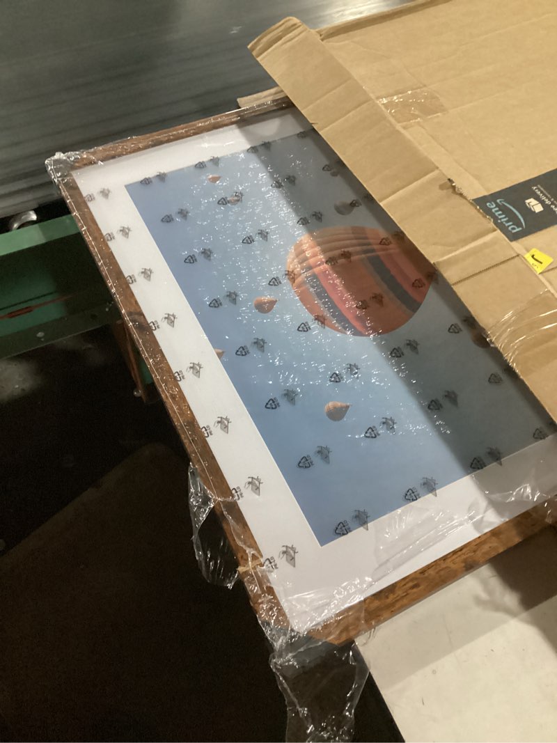 Condition photo showing As Is for A2 Picture Frame with A3 Mat, Display 11.7x16.5 inch A3 with Mat or 16.5x23.4 inch A2 without, Wood 16.5 by 23.4 Photo Frame, 16.5 x 23.4 Frame for Wall Hanging, Deep Brown 1 A2, 16.5x23.4 inch