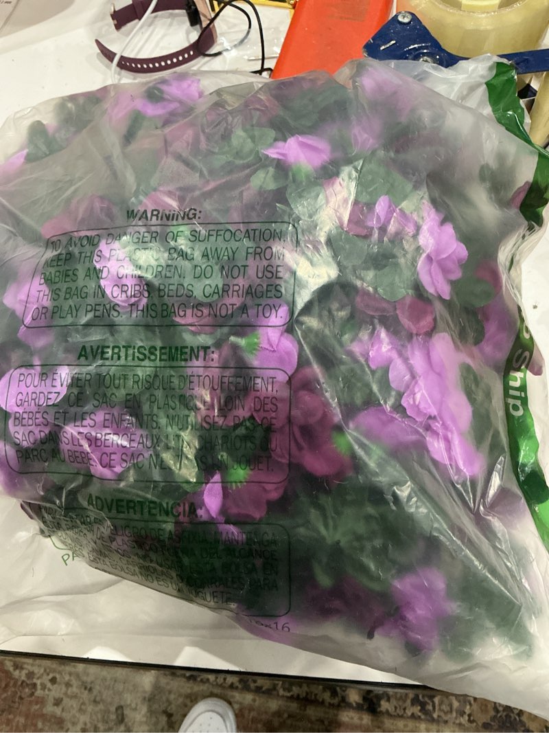 Condition photo showing Good Condition for khoyime 9 pack 72 ft artificial flower garland, fake purple roses vines silk flowers faux plastic outdoor hanging floral ivy garland decoration for wedding arch bedroom home wall backdrop room decor purple 9pcs