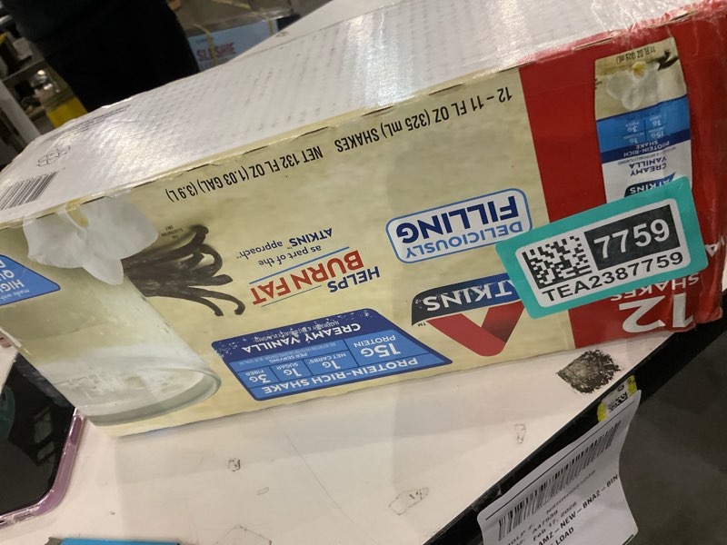 Condition photo showing New/Like New for Atkins Creamy Vanilla High Protein Shake, 15g Protein, Low Glycemic, Low Carb and Low Sugar Shakes, Keto Friendly, 12 Vanilla Flavored Protein Shakes