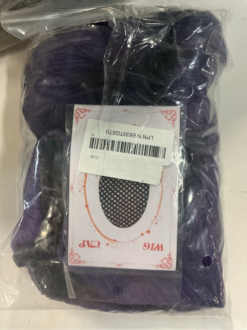 Condition photo showing As Is for halloween purple anime cosplay braid wig, cute long purple wigs, 2 hair caps + wig, synthetic hair with braid for parties color 1 color 3