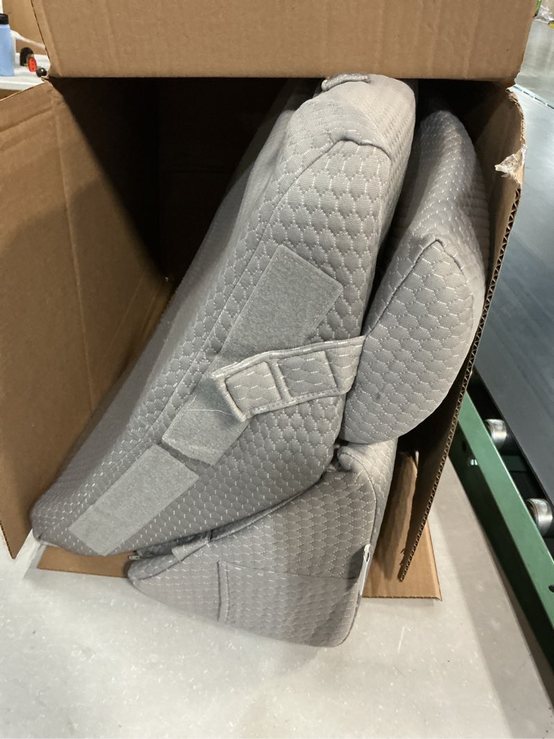Condition photo showing Good Condition for bedluxe 3pcs orthopedic bed wedge pillow set, foam wedge pillow post surgery for back, leg and knee support, adjustable 9&12 inch folding triangle pillow for sleeping, acid reflux, snoring, grey grey adjustable 9&12 inch + 1 head pillow