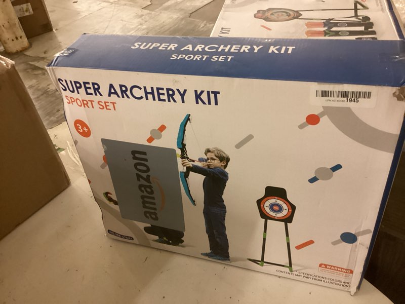 Condition photo showing New/Like New for hyes 2 pack bow and arrow for kids, led light up archery set with 24 suction cup arrows, 1 standing target, 6 score targets & 2 quiver, indoor outdoor sport gifts for boys girls ages 4-8 2 pack-standing target
