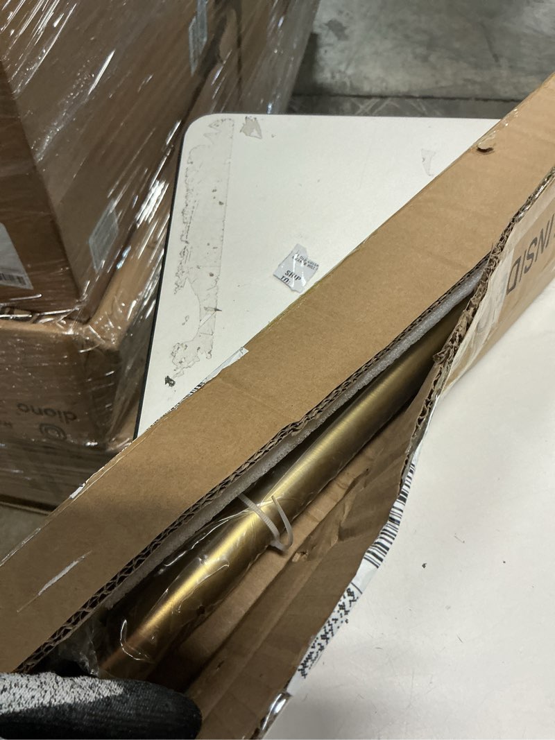 Condition photo showing Good Condition for Warm Gold Curtain Rods for Windows 28 to 48",1 Inch Disc Wrap Around Curtain Rod with Aluminum Finials and Brackets,No Screw Disassembly Adjustable Blackout Curved Room Darkening Curtain Rod 28-48" Warm Gold