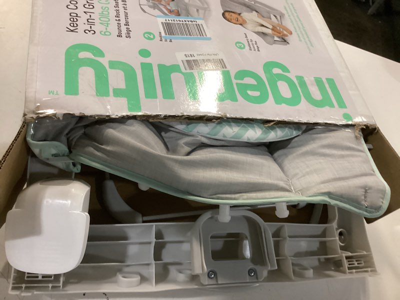 Condition photo showing Good Condition for Ingenuity Keep Cozy 3-in-1 Grow with Me Vibrating Baby Bouncer, Seat & Infant to Toddler Rocker, Vibrations & -Toy Bar, 0-30 Months Up to 40 lbs (Weaver)