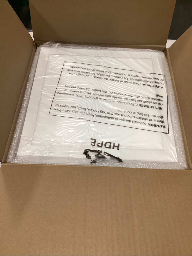 Condition photo showing As Is for Utilitech Ventilation fan 1.5-Sone 100-CFM White Decorative Lighted Bathroom Fan (ENERGY STAR Certified)