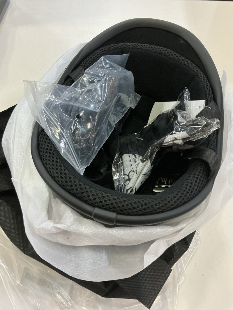 Condition photo showing New/Like New for yesmotor vintage motorcycle half helmet - lightweight low profile open-face half-face helmet – dot approved matte black large