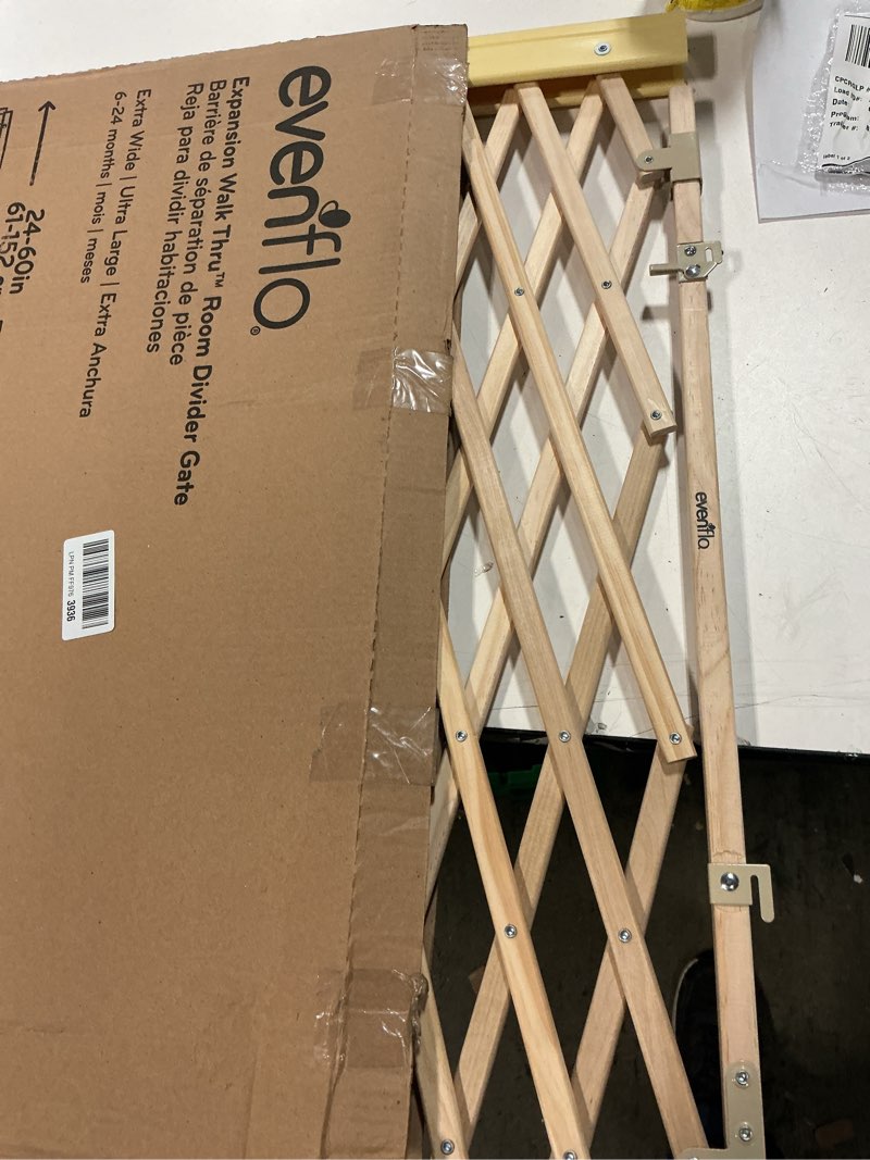 Condition photo showing Good Condition for Evenflo Expansion Walk-Thru Room Divider Baby Gate (Natural Wood)