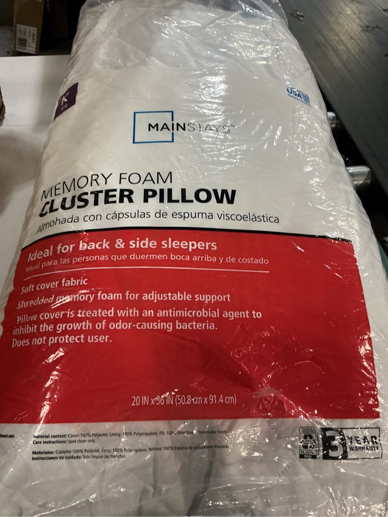 Condition photo showing Good Condition for mainstays brushed microfiber foam cluster king bed pillow - antimicrobial