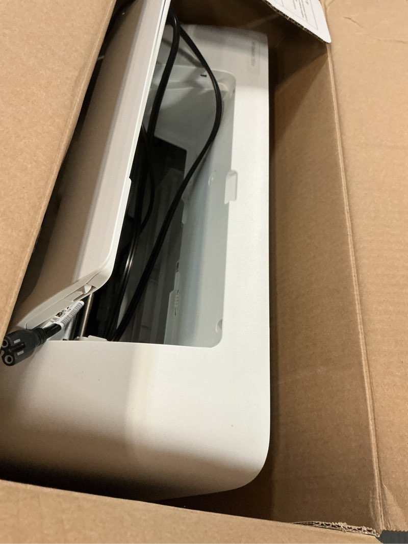 Condition photo showing As Is for hp deskjet 2855e wireless all-in-one color inkjet printer, scanner, copier, best-for-home, 3 month instant ink trial included. this printer is only 2.4 ghz capable. (588s5a)