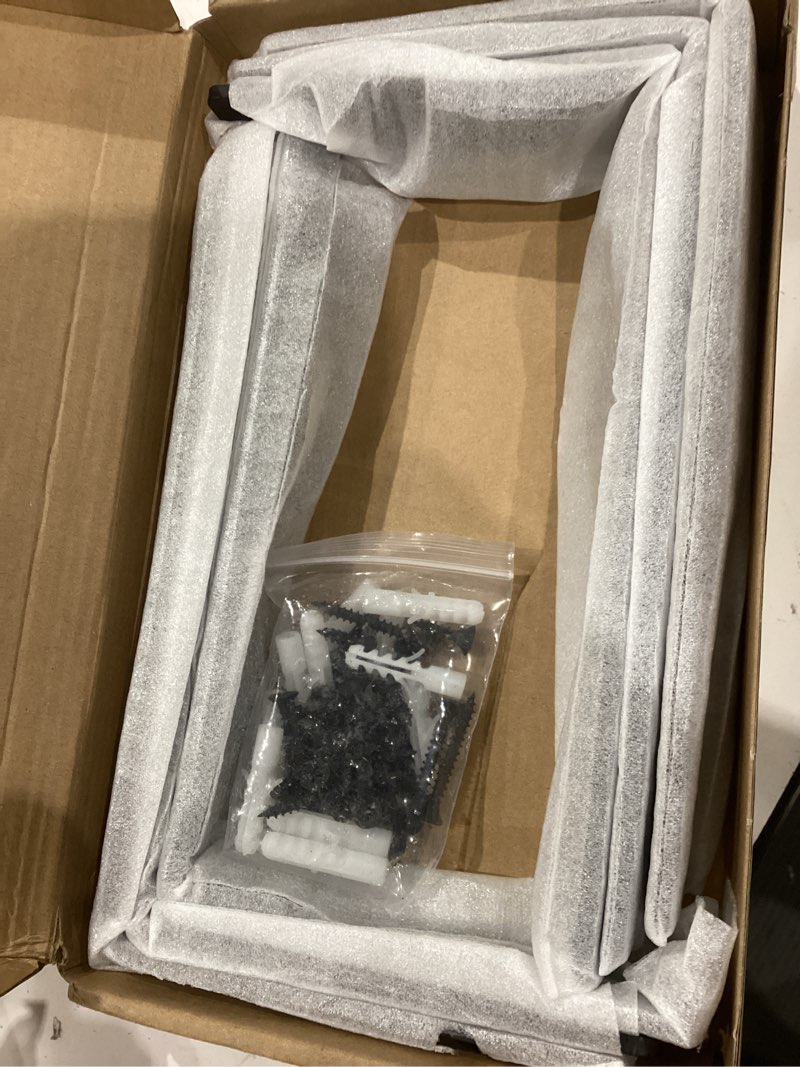 Condition photo showing Good Condition for heavy duty shelf brackets 10 inch, 6 pack floating shelf brackets, l wall shelf bracket for diy decorative with mounting hardware l 10" x h 6" x w1.5" black 6 pack