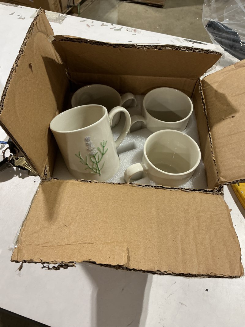 Condition photo showing Good Condition for similiar product btat- porcelain coffee mugs set, 12 ounces, 4 pack, white ceramic coffee mugs with handle, restaurant cups for mocha, tea, cappuccino, cocoa, cereal, mug gift set, dishwasher and microwave safe white 12 oz