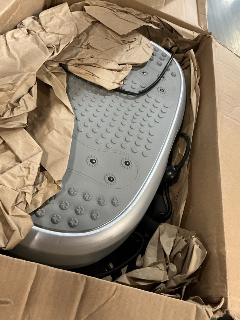 Condition photo showing As Is for eilison fitmaxx 3d xl vibration plate exercise machine - whole body workout vibration platform w/loop bands - lymphatic drainage machine for weight loss, shaping, wellness, recovery fitpro silver