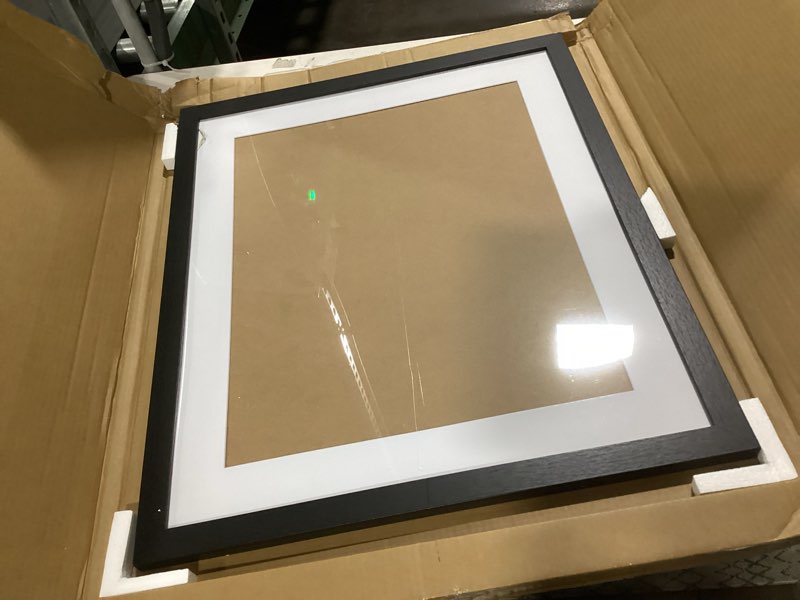 Condition photo showing Good Condition for MCS Studio Gallery 20x24 Matted Poster Frame with 16x20 Picture Display, Black Woodgrain Engineered Wood Vertical & Horizontal Wall Hanging Large Picture Frame for Photos, Posters & Art Prints (1-Pack) 1-Pack Black Woodgrain 20x24