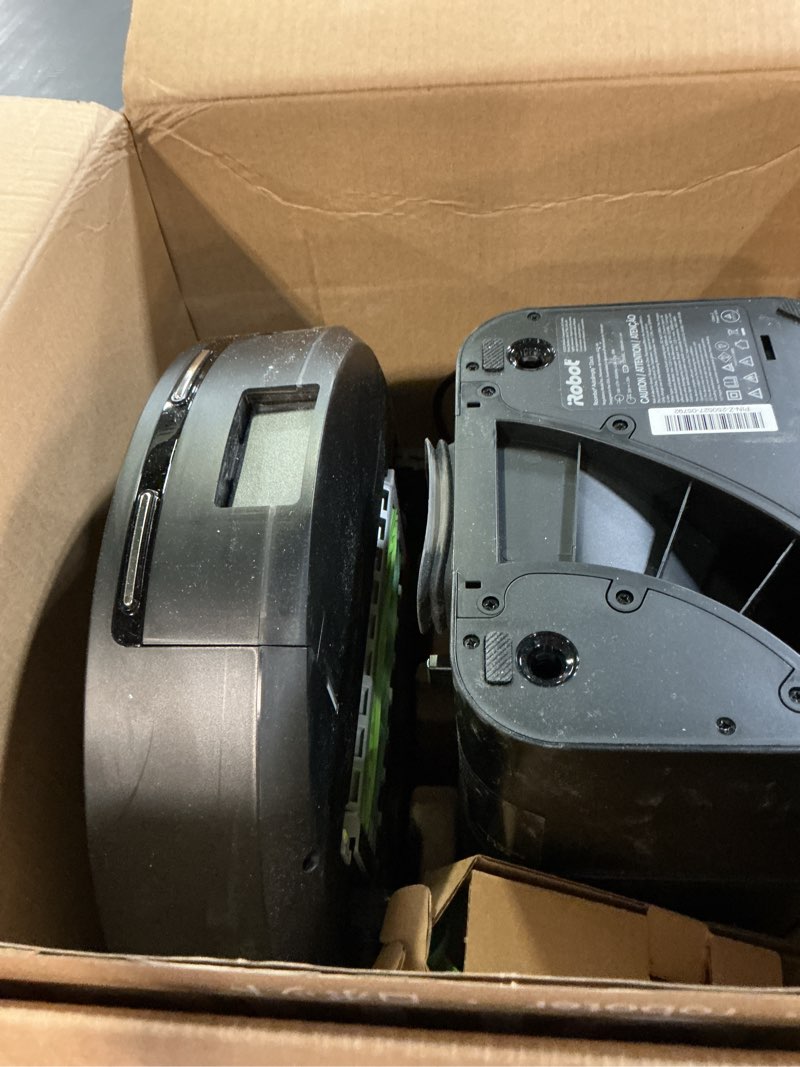 Condition photo showing As Is for irobot roomba plus 504 vac robot vacuum with autoempty dock - superior power-lifting suction, anti-tangle dual rubber brushes, perfect for pet hair, self-empties for 75 days, avoids obstacles, lidar