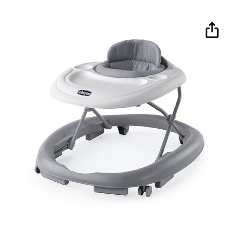 chicco mod walker foldable infant walker, 3 height adjustments, bpa-free tray with 2 cup holders, br