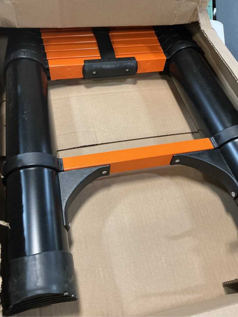 Condition photo showing Good Condition for 16.5 ft telescoping ladder, aluminum extension ladder, 330 lbs load capacity, multi-purpose collapsible ladder for home and work; orange orange 16.5 ft
