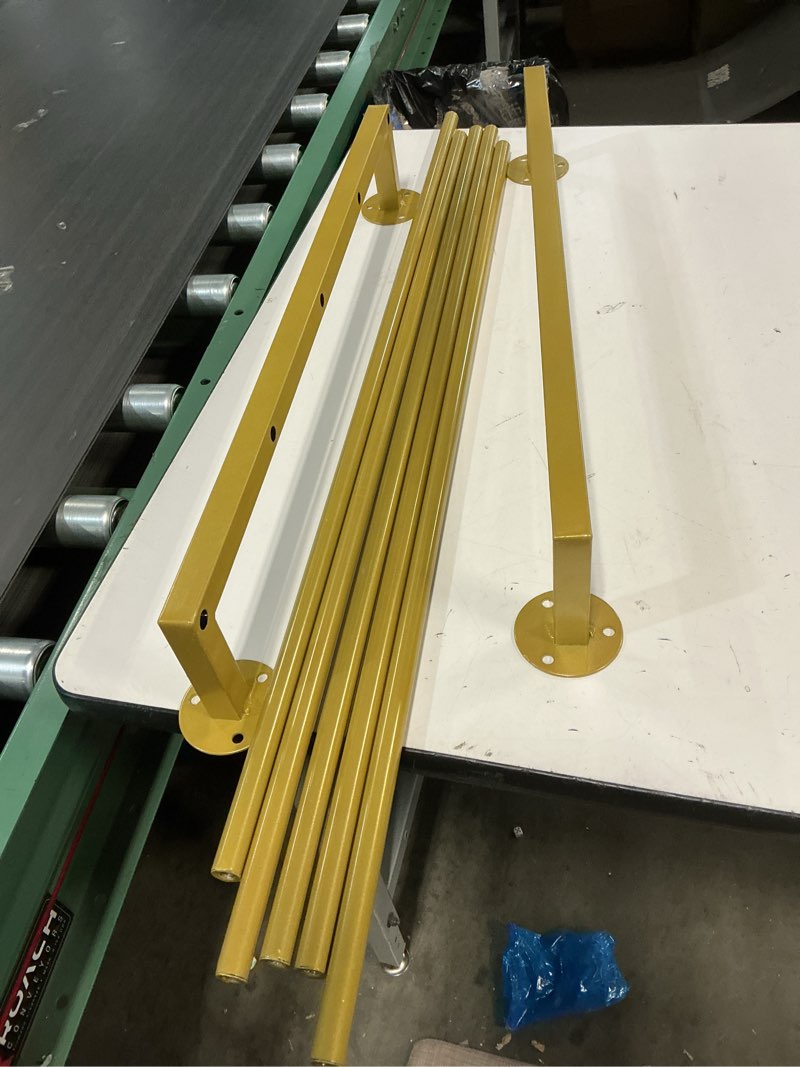 Condition photo showing Good Condition for Coat Rack Clothing Storage Scarf Rack Wall-Mounted Shelf,Space-Saving Clothing Organizer Blanket Holder,Commercial Retail Display Stand,Closet Storage Rod Metal Pipe Shel,Gold,80×60Cm Gold 80×60cm