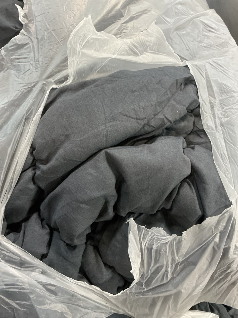 Condition photo showing As Is for amélie home luxury twin comforter set, bubble textured microfiber bedding, oeko-tex certified, all-season farmhouse comforter with 1 pillowcase, charcoal grey charcoal grey twin(68" x 90")