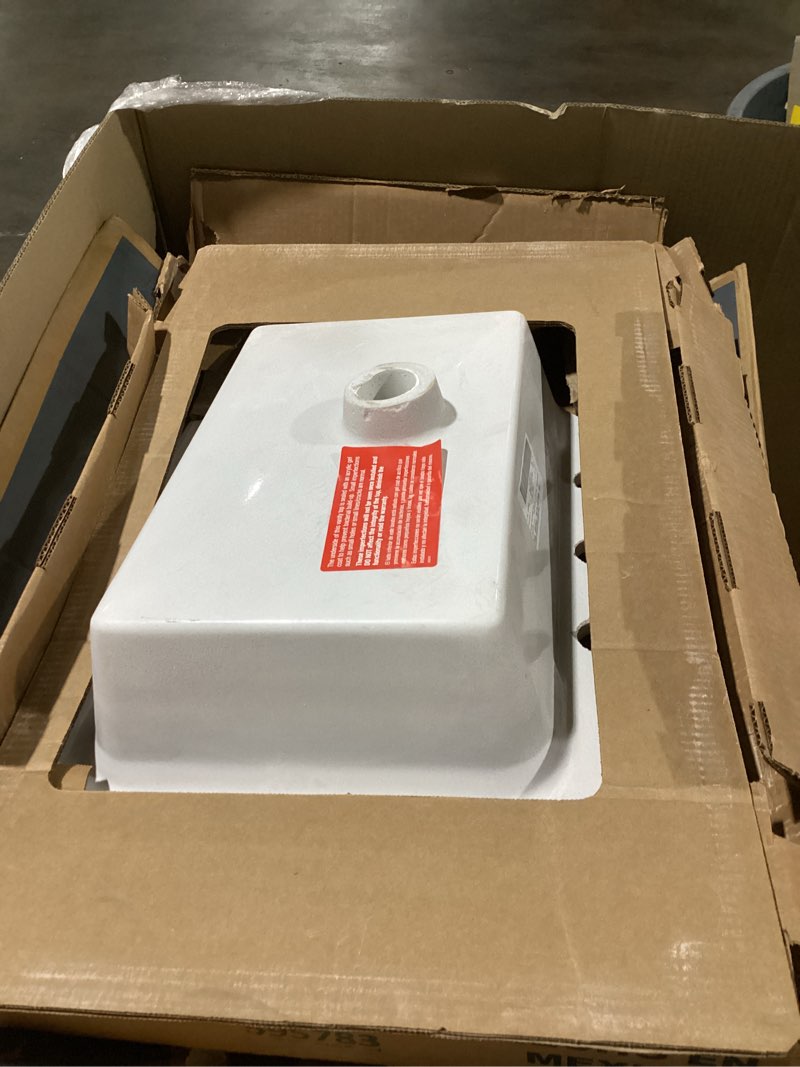 Condition photo showing As Is for style selections potter 30-in gray single sink bathroom vanity with white cultured marble top