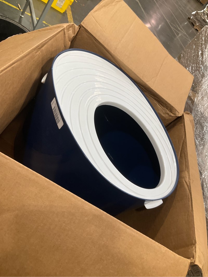Condition photo showing Good Condition for iris usa cat litter box large top entry with lid enclosed covered hooded design litter catching scatter shield pan dog proof pet proof scoop included odor control for indoor cats kittens, navy/white top entry navy