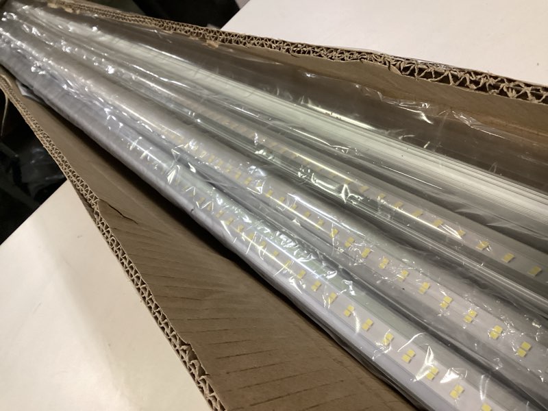 Condition photo showing New/Like New for 4FT LED Light Bulbs, Type A+B, 24W 3120 Lumen, 65W Equivalent, 6500K Bright White, T8 T10 T12 4 Foot Fluorescent Replacement for Office Shop Light, Remove Ballast or Plug & Play, 12 Pack Clear Cover 12