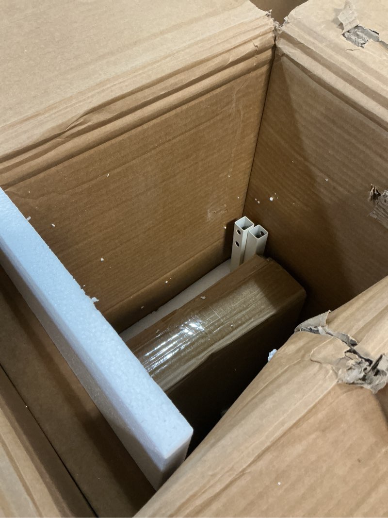 Condition photo showing As Is for SUPERJARE Triple 4 Tier Bookshelf, Bookcase with 11 Open Display Shelves, Wide Book Shelf Book Case for Home & Office, White White 4 Tier