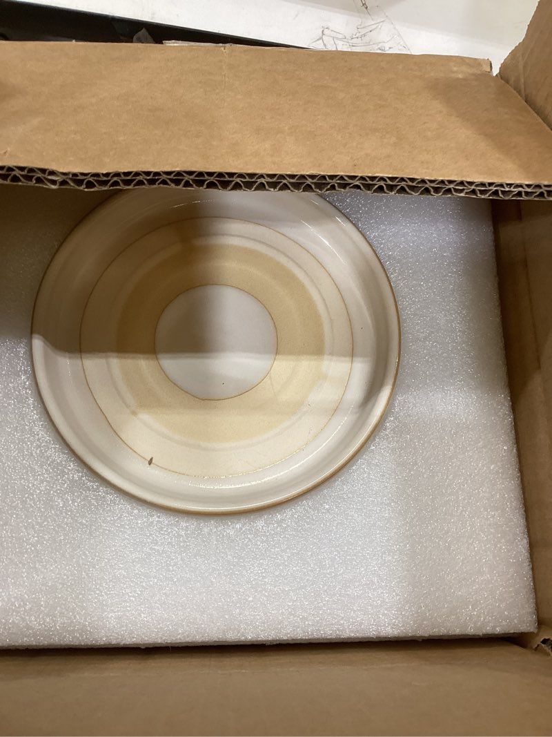 Condition photo showing Good Condition for 8 inch ceramic pots for plants large planter pot with drainage hole and saucer round flower pot for indoor outdoor decor, white 8 inch butterflies and flowers white